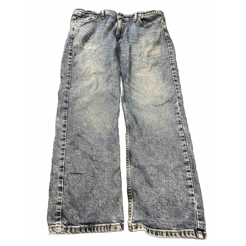 Levis 514 Jeans Mens Size 38x30 Blue Light Wash Denim Straight Leg Slim‎ Fit